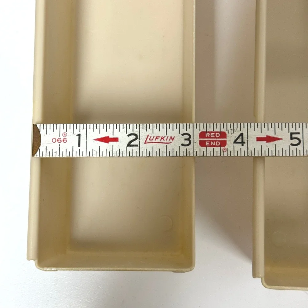 Set of 3 Rubbermaid  Vintage Interlocking Drawer Organizer Bins Beige USA #2915